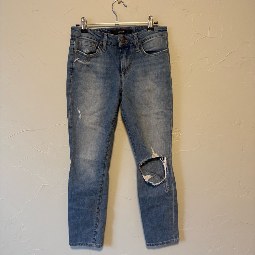 Joe's Jeans Distressed Ankle Cropped Blue Jeans